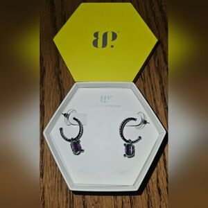 Bomb Party Lab Created Amethyst Fused With Genuine Quartz Earrings.